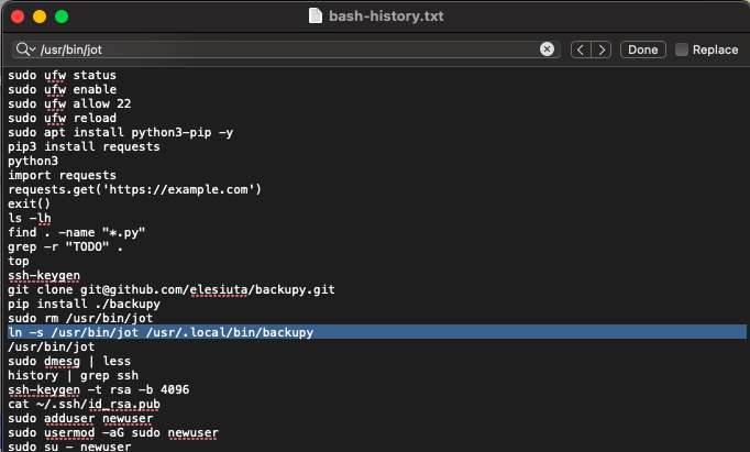 bash history graphic
